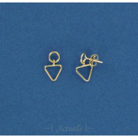 Openworked ring triangle earring GP