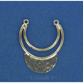 Hammered double crescent moon GP
