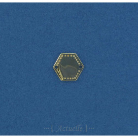 Médaille hexagone points gravés 13mm PO