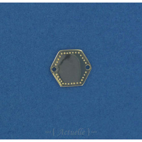 Médaille hexagone points gravés 17mm PO