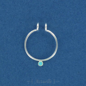 Pendentif cercle et turquoise sertie