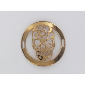 Plaque Ronde Tête de Mort PO