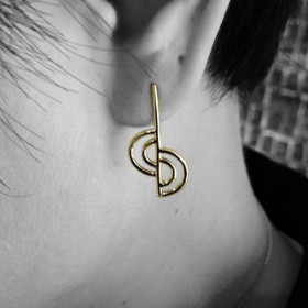 Earring Circle Geo 10mm GP