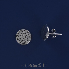Earring Coin Hammered&Openworked 10 mm