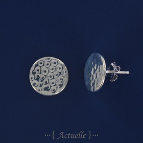 Pendientes círculo golpeado 12 mm