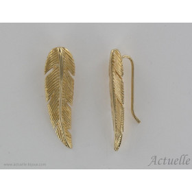 Rising Earring feather Gold plated
