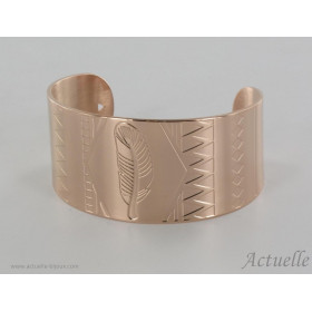 Jonc manchette plume motifs Doré R