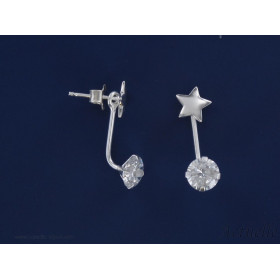 Pendientes estrella 7mm & CZ Up&Down