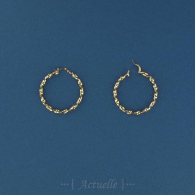 Anneaux créoles torsadé 40mm PO