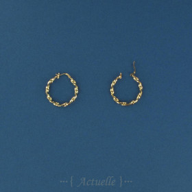 Anneaux créoles torsadé 30mm PO