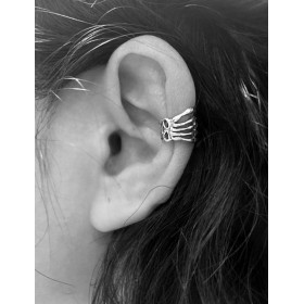 Skeleton hand ear cuff
