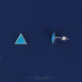 Turquoise triangle earring