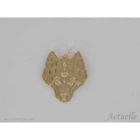 Wolf head  Gold plated
