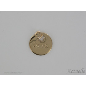 Médaille gravée "love" avec étoile ajourée PO
