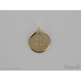 Médaille gravée "get lucky"  PO