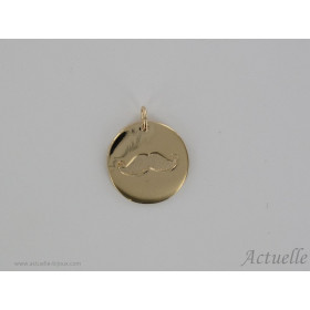 Medal moustache engraved 15 mm GP