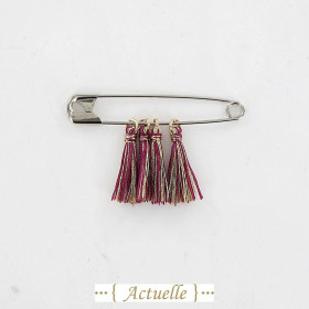 Pompon pourpre & fil doré PO