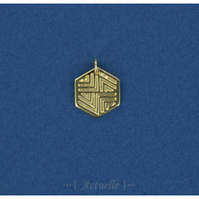 Geo triangles engraved hexagon pendant GP