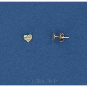 Earring Heart Hammered 6 mm