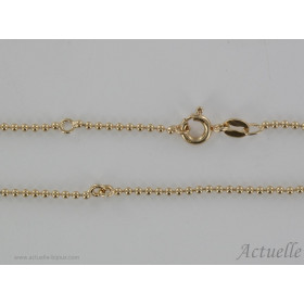 Pulsera ball 1.50 mm - 17 cm in 2 parts with  ajusted ring to 15 cm gold-flatd