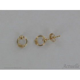 Earring with movable ring inka 8mm GP