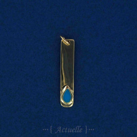 Drop-shaped turquoise stone bar pendant GP