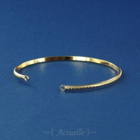 Rounds and stripes thin bangle GP