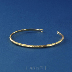 Rounds and stripes thin bangle GP