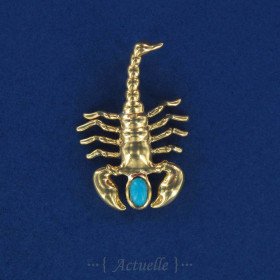 Pendentif scorpion serti turquoise PO