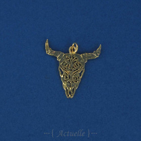 Pendentif tête de buffle martelée PO