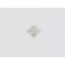 Calavera plana CZ 2 anillos