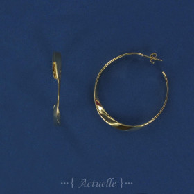 One twist hoop earrings 40mm GP