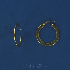 Flat hoop earrings 35mm GP