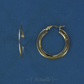 Flat hoop earrings 30mm GP