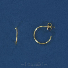 Thin opened hoop earrings 15mm GP