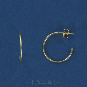 Thin opened hoop earrings 20mm GP