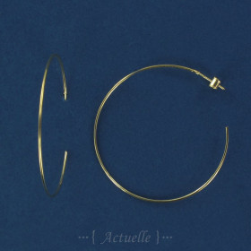 Thin opened hoop earrings 50mm GP