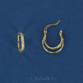 BO créoles 3 fils irréguliers texturés 17mm PO