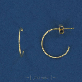 Cord effect opened hoop earrings 20mm GP