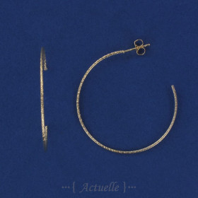 Cord effect opened hoop earrings 40mm GP