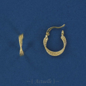 3 twisted cord effect wires hoop earrings 15mm GP