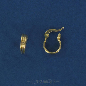 Large hoop earrings with 3 wires 10mm GP