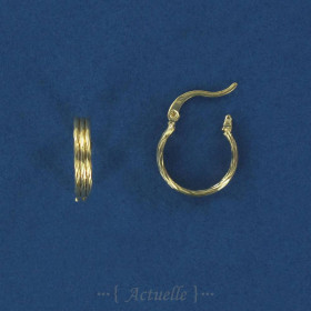 Large hoop earrings with 3 wires 15mm GP