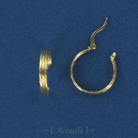 Large hoop earrings with 3 wires 20mm GP