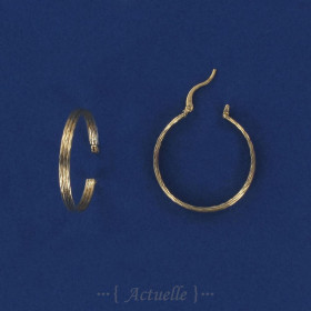 Large hoop earrings with 3 wires 30mm GP