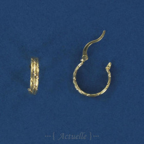 Large hoop earrings with 3 textured wires 15mm GP