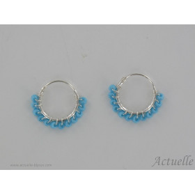Earring ethnic bleu Miyuki 11mm GP