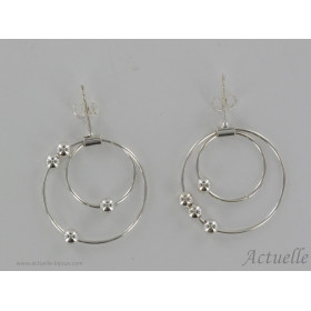 Earring with movable ring double 20mm GP