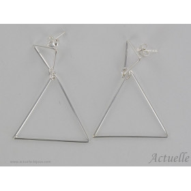 Earring movable triangle 25mm GP