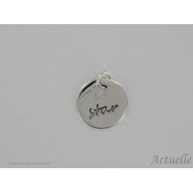 Médaille gravée "star" avec étoile ajouré